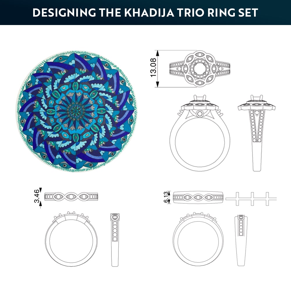 Designing the Khadija Trio Ring Set